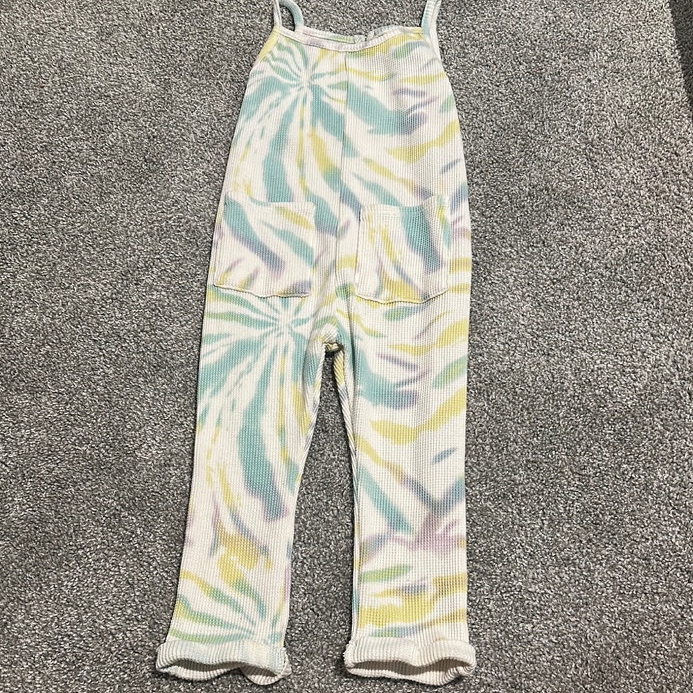 Grayson Mini Waffle Knit tie dye jumpsuit‎ 3T